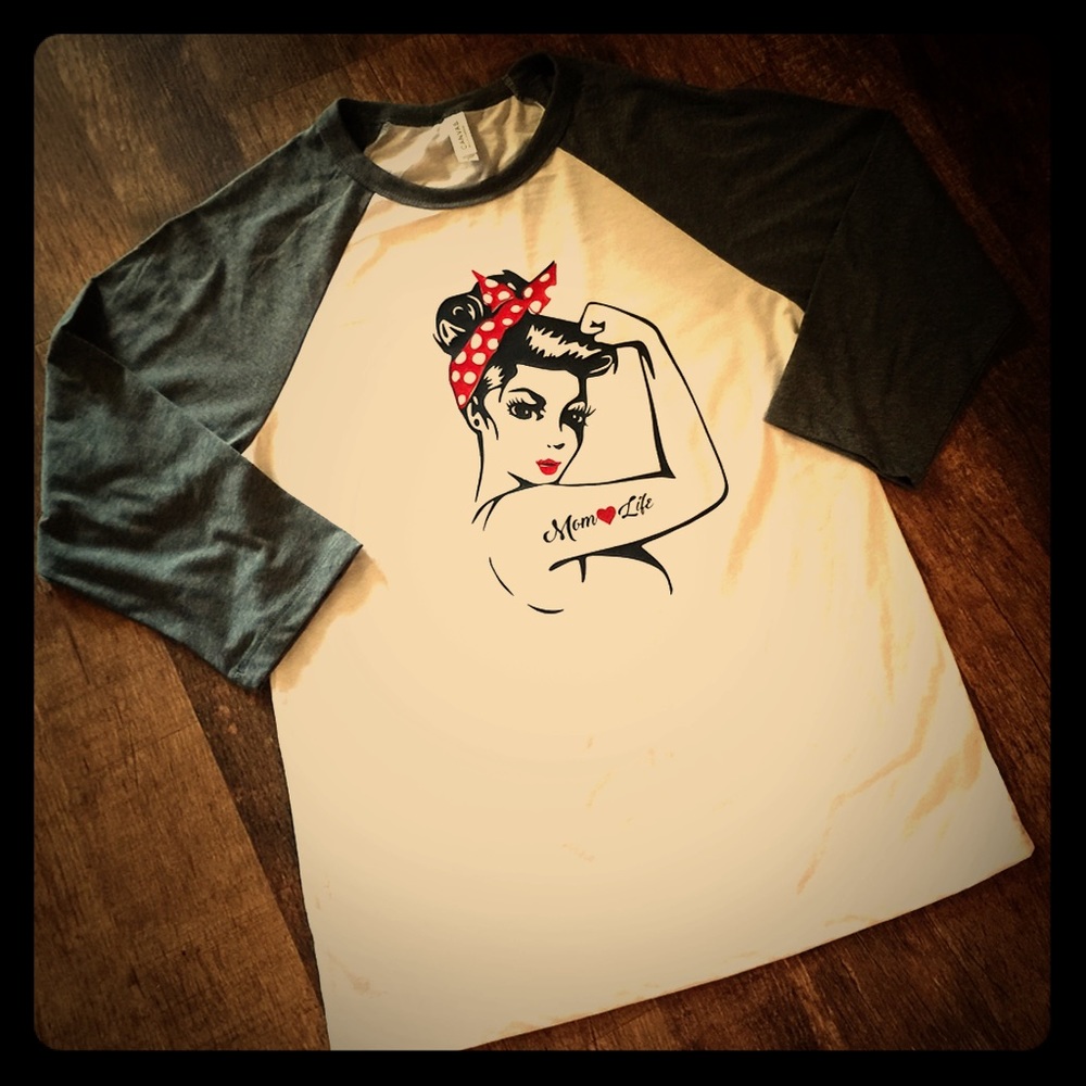 Mother’s Day MomLife Rosie Riveter Raglan Shirt